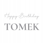 Kleebiskiri Happy Birthday s&uuml;nnip&auml;ev nimi h&otilde;bedane 45cm