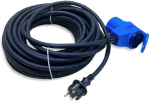 Cee adapterikaabli nurk&uuml;hendus pistikupesaga kaitsekontaktiga pistikule 15 m kaabel ip44 230 v/16 a 3-kontaktiline telkimiseks, toiteadapter paadile, matkaautole, haagissuvilale, nurga pistikupesa, sinine