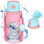 DISNEY Lilo ja Stitch Alumiiniumist termopudel, suupill, VEEPUDEL &otilde;larihmaga, t&uuml;drukutele 600ml