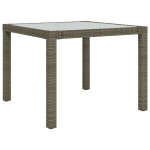 aialaud，Lauad aiaks 90 x 90 x 75 cm, karastatud klaas ja pol&uuml;rotang, hal CFE567583