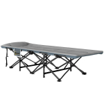 Outsunny telkimisvoodi kokkupandav telkimisvoodi madratsiga patja k&uuml;ljetasku 187 x 67 x 37 cm k&uuml;lalisvoodi kuni 150 kg telkimis lamamistool t&auml;iskasvanutele kokkupandav voodi v&auml;ljas, aias telkimine reisimine hall, Pilka
