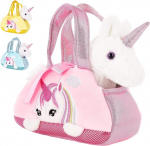 Brubaker Unicorn k&auml;ekott - 20 cm - Pehme m&auml;nguasi