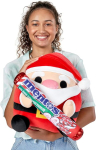 Snackles j&otilde;ulud 35 cm, Santa Claus ja Candy Cane Mentos firmalt Zuru, pehme, armas, mugav pl&uuml;&uuml;sist m&auml;nguasi litsentseeritud Snack kaubam&auml;rgi aksessuaariga (santa Claus, Candy Cane Mentos)