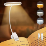 1 paki lugemislamp raamatuklambriga, lai valguskate, Usb C laetav raamatulamp 3 v&auml;rvi ja 10 heledusega, paindlik gooseneck, klambriga lamp, lugemislamp lastele