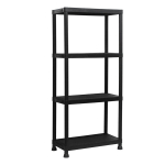 Must plastikust riiul - MARBUENO SUMMER - 4 riiulit - Trapetsoidne - 61x31x131 cm - Maksimaalne kaal 25 kg riiuli kohta