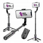 Spacetronik selfie-pulk statiiv gimbal bluetooth led lamp iphone 12 13 14 15 16 jaoks