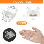 Hotut led riba pistik, 10 tk led riba pistik 2 kontaktiga 10 mm, led jootevaba riba pistik cob led valgusti nurga&uuml;henduseks