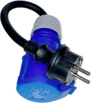 Cee adapterikomplekt, 2 x cee adapter schuko, kaabel 3 x 2.5 mm, h07rn-f 3g2.5, 30 cm k&auml;mpingu toiteadapter, schuko pistik cee-sse + cee schuko &uuml;hendus, 230 v 16 a 3-kontaktiline ip44