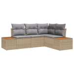 4-osaline aia sofa komplekt padjadega beež pol&uuml;rotang akatsia CFE669634