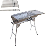 Mangal Aladdin, roostevaba kokkupandavate jalgadega + 20 varrast / roostevaba teras, s&ouml;egrill, kaasaskantav, kompaktne, bbq - sisaldab transpordikotti
