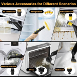 Lieberwell aurupuhasti tarvikute komplekt K&auml;rcher Easyfix Sc1 Sc2 Sc3 Sc4 jaoks, 12 tk: &uuml;mmargune hari, lame hari, kaardus otsik, k&auml;eshoitav auruhari, 3 mikrokiudlappi, kaabitsotsik