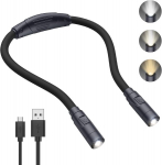 Criacr kaela lugemislamp raamatule, 3 v&auml;rvi ja reguleeritav heledus, led raamatulamp, laetav usb led rippvalgusti lugemiseks, kudumiseks, telkimiseks, s&ouml;rkimiseks, parandamiseks