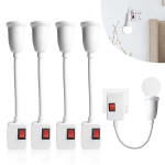 4 e27 lambipesa komplekt: 360&deg; p&ouml;&ouml;ratav e27 lambipesa l&uuml;litiga ilma kaablita eu pistikupesa adapter lambipesa pirnile, lugemislambile, seinavalgustile, k&ouml;&ouml;gilambile 110&ndash;220 v (4 t&uuml;kki)