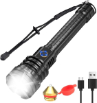 Wholefire led taskulamp &uuml;limalt ere 90 000 luumenit xhp90 usb laetav aku indikaatoriga, 5 režiimi veekindel k&otilde;rge heledusega v&otilde;imas taskulamp 2 x 18650 akuga