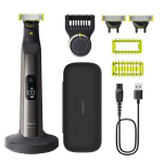 Philips OneBlade Pro 360 N&auml;o ja Keha Elektriline Habemeajaja, Raseerija ja Kehahooldaja, 3x 360-teraga, 1x Kamm 20 pikkuse seadistusega, 1x Kehakomplekt, 1x Laadimisjaam, 1x Reisikott, QP6652/35