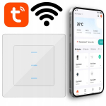 Tuya kolme vooluringiga l&uuml;liti, klaasist valge Zigbee Rm seeria