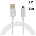 Kabel 2m m&auml;ngutootjale PS4, Playstation 4, DualShock 4, PS4 Pro, PS4 Slim - Micro USB kaabel 2 meetrit [LOT 2] Phonillico&reg;