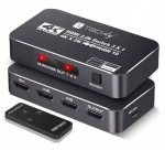 Hdmi l&uuml;liti Techly Hdmi 2.0b 3x In, 1x Out 4k60hz Ir-puldiga