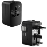 Universaalne reisiadapter Inglise pistik UK, Euroopa, USA, Austraalia, Jaapan - 2 USB-pesa laadimiseks