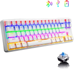 Ak68 laetav bluetooth klaviatuur juhtmega/juhtmevaba dual mode 60% mehaaniline sinine l&uuml;liti 18 led taustavalgustusega m&auml;nguriklaviatuur kompaktne 68 klahvi type-c kaasaskantav