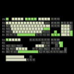 163 rohelist klahvikatte cherry profiiliga doubleshot komplekt, sobib iso ansi 95% 75% 65% 60% mehaanilisele klaviatuurile cherry mx l&uuml;lititele
