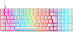 Mars Gaming Mkultra, mehaaniline klaviatuur, valge Rgb, kompaktne 96%, Outemu Sq Red l&uuml;litid, prantsuse