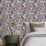 Cre8tive akvarelltulbi tapeet, lilled, isekleepuv tapeet, roosa lilla m&ouml;&ouml;blikile, lilleline tapeet, kleepkile m&ouml;&ouml;blile, vintage tapeet, magamistoa t&uuml;drukute kleepkile k&ouml;&ouml;ki