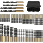 Spiraalpuuriga puurikomplekt, 99-osaline titaanist spiraalpuuride komplekt puidule, metallile, plastile, titaanist Hss puurikomplekt 1,5/2,5/3/3,2/3,5/4/8/10 mm hoiukarp juhtmeta puurmasinatele