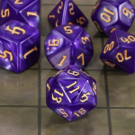 Qmay dnd pol&uuml;eedriliste t&auml;ringute komplekt - 7 t&uuml;kki dungeon and dragons mtg rpg d&d d20, d12, d10, d%, d8, d6, d4 (s&uuml;gav lilla)