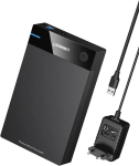 Ugreen usb 3.0 k&otilde;vaketta korpus uasp 3.5 tolline v&auml;line k&otilde;vaketta korpus usb 3.0 v&auml;line korpuse &uuml;mbris 3.5 tollise sata ssd ja hdd jaoks koos usb 3.0 kaabli ja 12 v 2 a toiteallikaga, t&ouml;&ouml;riistavaba