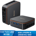 Arvuti Blackview MP20 Intel Twin Lake N150 3.6GHz Max 8 GB 256 GB/SSD 2TB, Windows 11 Pro, Wifi 6, 4K UHD - Gris