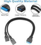 Usb 3.0 Y-t&uuml;&uuml;pi adapter: 19/20 kontaktiga emaplaat kuni 2x Usb A