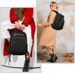 Yamtion naiste seljakott, kooli seljakott, t&uuml;drukutele, teismelistele, koolikott, naistele, 17.3-tolline s&uuml;learvuti seljakott usb ja s&uuml;learvuti sahtliga t&ouml;&ouml;le, kontorisse, &otilde;ppimiseks, kooli, linna, &uuml;likooli, must