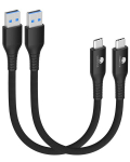 Conmdex usb c kaabel l&uuml;hike 15 cm / 0,15 m 2 tk pakis 10 gbps usb 3.1 gen2 andmekaabel type c android autole qc3.0 3.1a usb a kuni c kiirlaadija samsung note20 galaxy s23/s22 z flip 5 tab s9 pixel 7, must