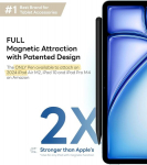 Eip Pencil 2 Ipadile 2024&ndash;2018, magnetiline, 0,1 mm t&auml;pne, 2 x vastupidavad otsikud, peopesa t&otilde;rjumise puutepliiats Ipad 10/9/8/7/6 p&otilde;lvkonnale, Ipad Pro 12.9/11/13 tolli M4, Ipad Air 3/4/5 M2, Ipad Mini 5/6/7, must