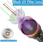 Alonefire Sv18 12w taskulamp 365nm Uv v&otilde;imas laetav Usb ultraviolett mustvalgus uriinidetektor vaigu k&otilde;vendamiseks fluorestsentsi jaoks laadimisindikaatoriga aku kaasas