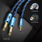 Emk 3,5 mm kuni 2x 6,35 mm stereohelikaabel, kullatud, 5 m