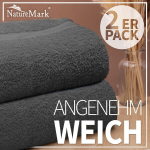 Naturemark 2 r&auml;tikute komplekt, premium kvaliteet, 70 x 140 cm, r&auml;tikute topeltpakk, 70 x 140 cm, charcoal grey