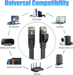 Ikbc lan-kaabel 30 meetrit, v&otilde;rgukaabel 30 m cat 6 kiire gigabitine internetikaabel, lame rj45 kaabel, veekindel etherneti kaabel, 30 m, must ruuteri modemile ps4/5 (30 klambrit)