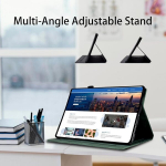 Vkooer &uuml;mbris samsung galaxy tab s10+ plus 2024/s9 fe+ plus/s9+ plus 2023 12.4 tollisele kaitsev pu nahast tahvelarvutile taskute, klappstatiivi, kuubikukujulise pliiatsi hoidjaga, tumeroheline