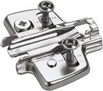 Hettich Direct ristkinnitusplaat otsese k&otilde;rguse reguleerimisega, nikeldatud, ava rida 37 x 32 mm, juhtn&ouml;&ouml;pide ja spetsiaalsete kruvidega (puurimisl&auml;bim&otilde;&otilde;dule 5 x 7,5 mm), kaugus 0,0 mm toode _ 9075065