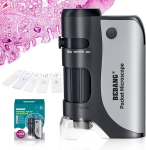 Bebang 60x-120x taskumikroskoop, k&auml;eshoitav mini-mikroskoop lastele led-valgustuse ja suumiga, kaasaskantav mikroskoop lastele, &otilde;pilastele, t&auml;iskasvanutele, mikrobioloogilisteks vaatlusteks, eelkooliealistele