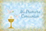 Mirrorang Mi Primera Communion taust, tuvid, esimene p&uuml;ha armulaud, ristimisfotograafia taust, sinised kuldsed t&auml;pid, ristimisbeebi du&scaron;i taust, fotostuudio rekvisiidid, vin&uuml;&uuml;l, 2,2 x 1,5 m