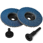 Nuodunco 2 lamell-lihvimisketta pakend, l&auml;bim&otilde;&otilde;t 75 mm x 10 mm, tera 60, metallile, terasele ja puidule, kaetud lamell-lihvketastega (2 tk + 1 spindel)