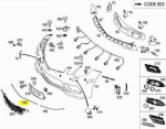 MERCEDES BENZ E 220 E 250 E 350 Esikaitseraua Alumine Huul Kroomitud Originaal A2078851321