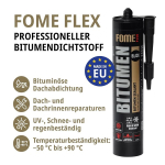 Fome Flex Bituumen hermeetik, 1 x 300 ml, veekindel hermeetik v&auml;litingimustesse, katuse remondisegu bituumenpindadele, ideaalne tihendus professionaalidele