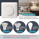 Boyir led dimmerl&uuml;liti 230 v s&uuml;vistatav dimmerl&uuml;liti dimmerdatavatele ledidele 3&ndash;200 w/halogeenidele 3&ndash;200 w, dimmer led-lampidele, tagaserva dimmer, valgusl&uuml;liti dimmerdatav, valge