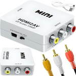 Retoo Hdmi-rca muundur, Hdmi video 3rca Cvbs composite, 1080p koos Usb laadimiskaabliga, Hdmi female kuni 3 Rca female, Hdmi-rca adapter Wii/xbox/n64/tv/dvd/ps3/pc/vcr/pal/ntsc/dvd jaoks