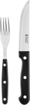 Russell Hobbs Combo-4796 24-osaline steak-nugade ja kahvlite komplekt, s&ouml;&ouml;giriistade komplekt 6 inimesele, roostevabast terasest teradega steak-noad ja kahvlid, sakilise servaga, terav lihanuga, ergonoomilised k&auml;epidemed, must
