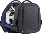 Geekria shield vr peakomplekti kandekott, &uuml;hildub meta quest 3 2 pro psvr2 pico neo 3 rift s go htc vive'iga, reguleeritav sisemus ja vihmakate, suure mahutavusega seljakott, sinine